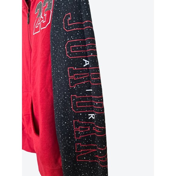 Jordan Air EST 1985 Red and Black Boys Long Sleeve Hoodie Cotton Polyester Blend - Picture 3 of 12